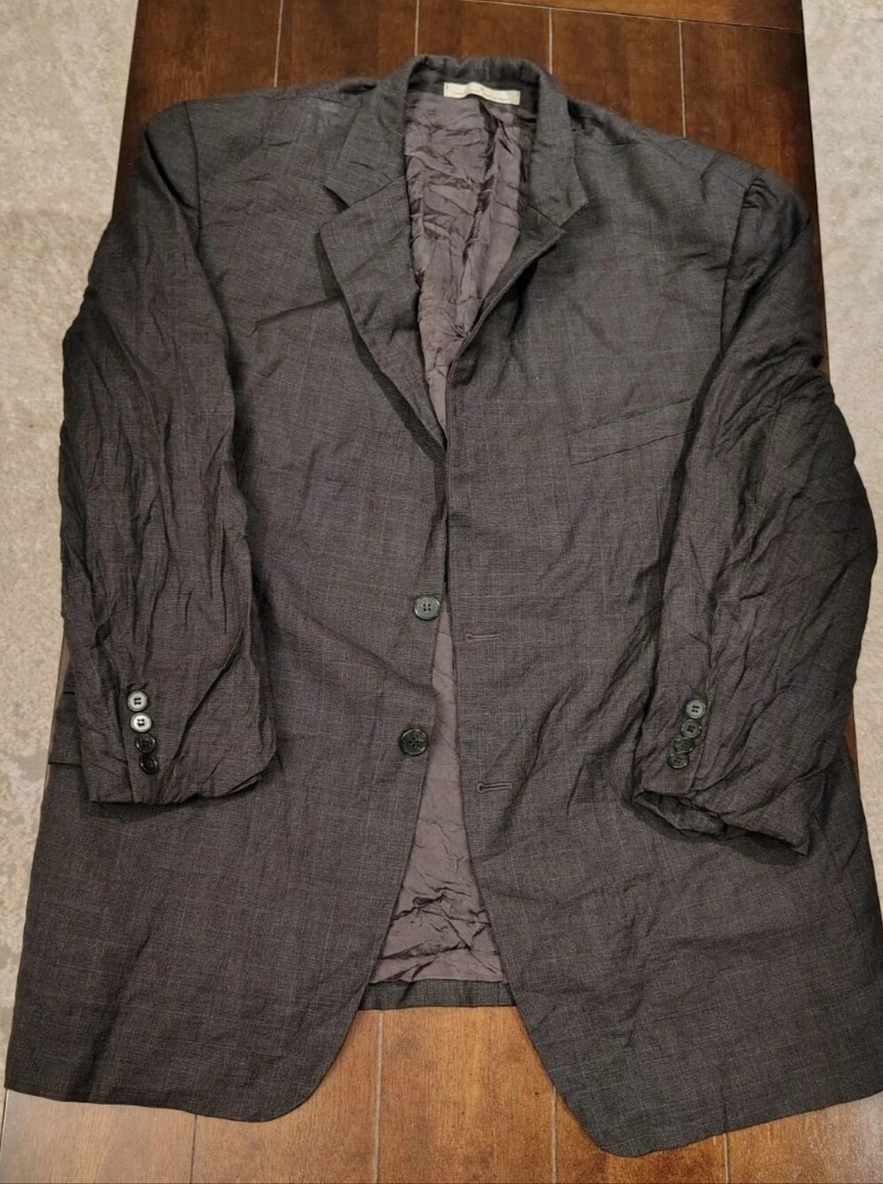 Joseph‎ Abboud Mens Charcoal Grey Super 100s Wool 2 Button Blazer Jacket 44L